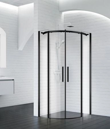 Душевой уголок BelBagno ACQUA 90x90 прозрачное стекло 8 мм профиль черный матовый ACQUA-R-2-90-C-NERO