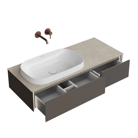 Тумба Kerama Marazzi MAGICA МАДЖИКА MA.120.2\EGR.M подвесная 120, 2 ящика, вечерний серый матовый