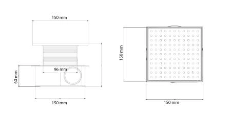 Душевой трап Boheme SMART DESIGN 15x15 cm, нерж.сталь МАТ. ЗОЛОТО 984-15-MG
