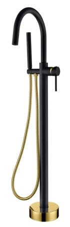 Смеситель напольный Boheme UNO BLACK Gold 469-BG