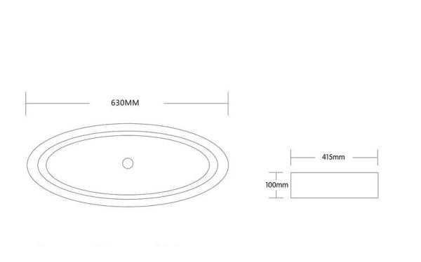 Раковина Cerutti SPA CR7045 накладная, белая, овальная 630х415х100