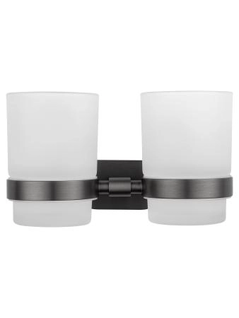 Два стакана для зубных щеток с держателем WONZON & WOGHAND GRAFFITY, Темный графит (WW-9328-GM)