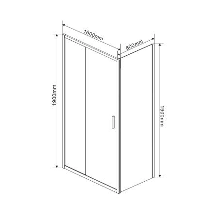 Душевой уголок Vincea Garda VSR-1G8016CH, 1600*800, хром, стекло шиншилла