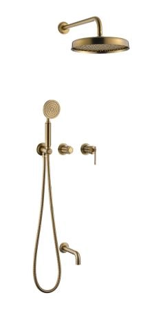 Смеситель встроенный + верхний + ручной душ + излив Boheme ETERNA BRONZE 174-2-BR