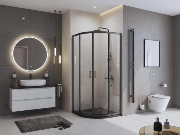 Душевой поддон BelBagno 90x90 искусственный камень белый полукруг TRAY-MR-UNO-R-90-550-35-W-CR