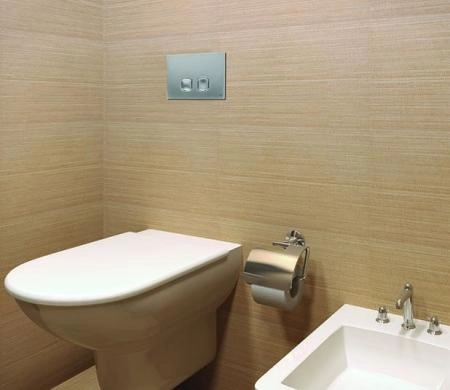 Панель механическая двойная OLI PLAIN 070828, пластик, хром матовый