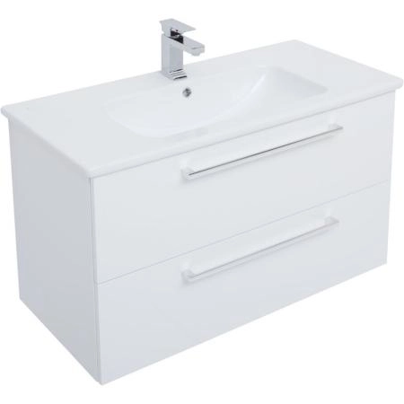 Тумба Dreja GIO 100 см под умывальник белый глянец, подвесная