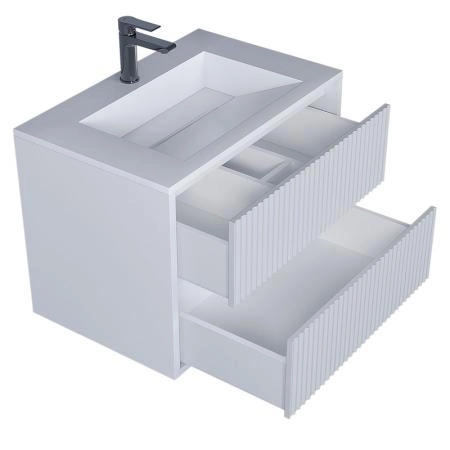 Тумба под раковину  Uperwood Next Premium подвесная, 70 см, белая, 2 ящика