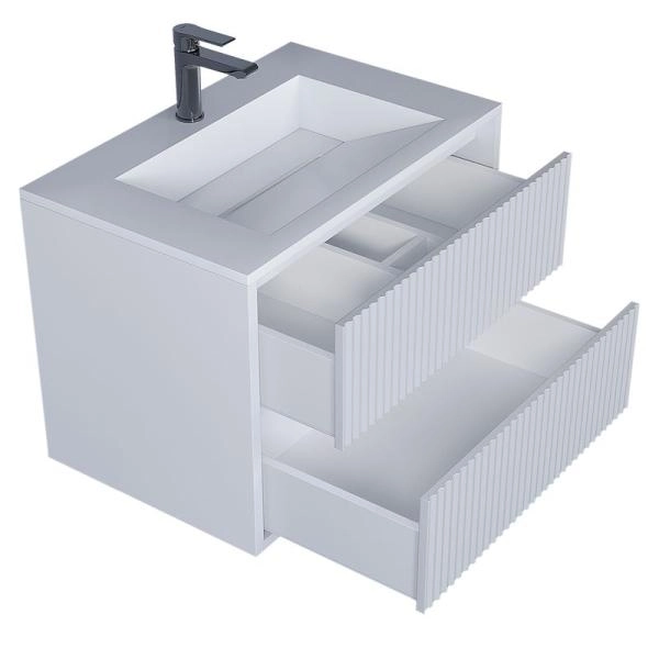 Тумба под раковину  Uperwood Next Premium подвесная, 70 см, белая, 2 ящика