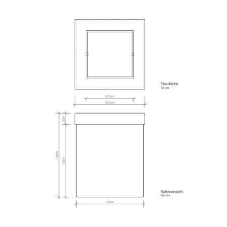 Decor Walther DW 1130 Корзина для бумаги 12x12x15см, с крышкой, напольная, цвет: сталь полированная