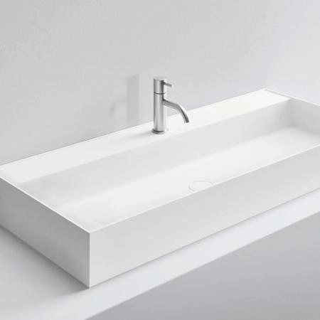 NOORTH milldue edition Раковина 108.4х47.2х12 см, 2 отв.,  двойная, накладная, цвет: белый