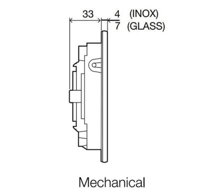 Панель механическая двойная OLI OCEANIA 054554, стекло, белый