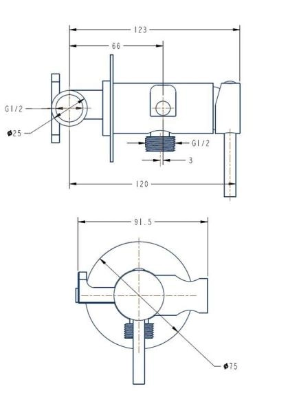 Смеситель встраиваемый ESKO с гигиеническим душем SMH 12 хром