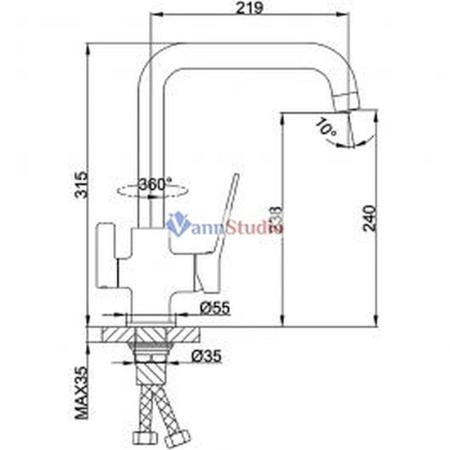 Смеситель для кухни Frap F4361 с краном для фильтр/воды хром