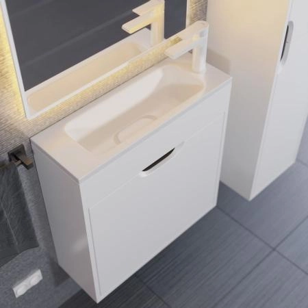 Тумба под раковину для ванной Uperwood Modul 60 см, подвесная, матовая, белая/графит