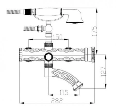 Смеситель для ванны  Zorg Antic (A 100W-SL) серебро