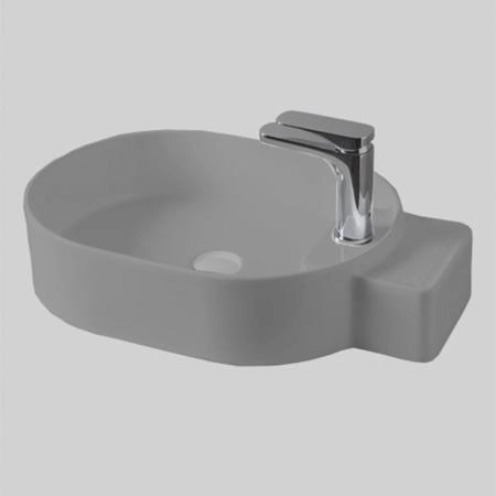 Artceram Cartesio Раковина 58х36 см, накладная, 1 отв., цвет: серый глянцевый