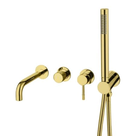 Смеситель встроенный + ручной душ + излив Boheme Uno Gold 464-3-G
