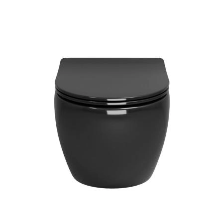 Унитаз Grossman GR-4455BS Color (485*365*360) ЧЕРНЫЙ подвесной Безободковый  с тонкой крышкой