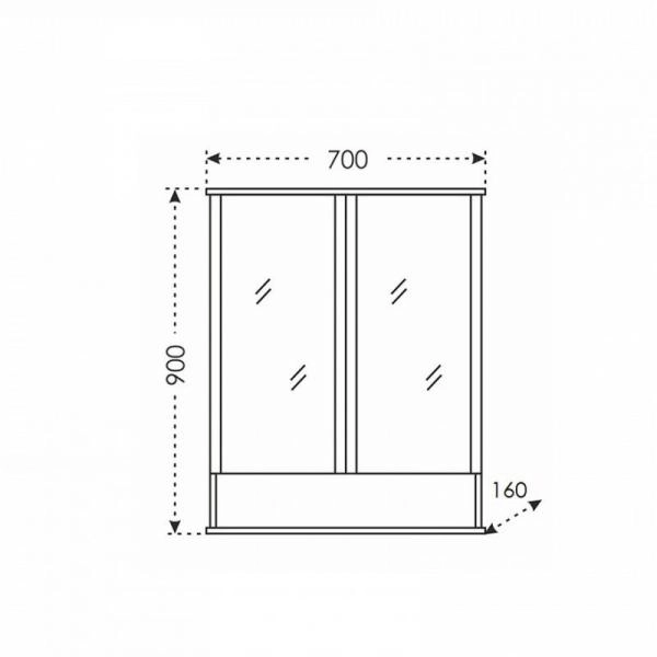 Зеркальный шкаф Санта Вегас 70 см 700179