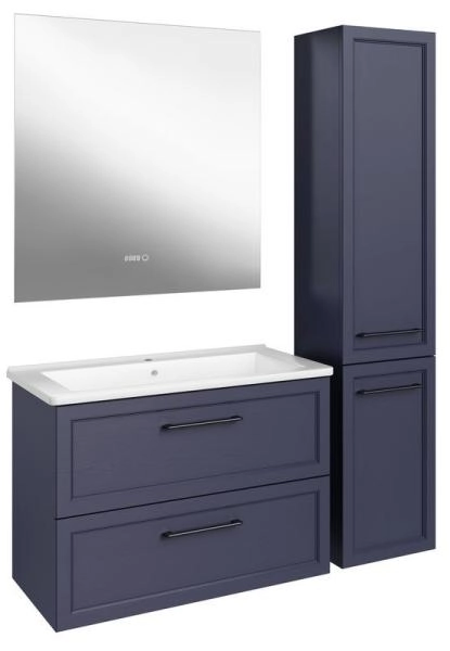 Тумба ASB-Mebel Белмонти 85 Ясень браш софт синий подвесная под умывальник Оскар 85