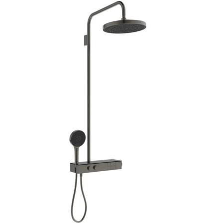 Ideal Standard Solos Душевая система с термостатическим смесителем, держатель для лейки, 3-функциональный (Rain, Silkrain, SecondSkin) круглый пластиковый верхний душ 30см., ручной душ 3-х фукциональный, шланг 175см., цвет: PVD Magnetic Grey
