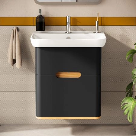 Тумба с раковиной  VitrA Sento  60834 65 см матовая антрацит МДФ