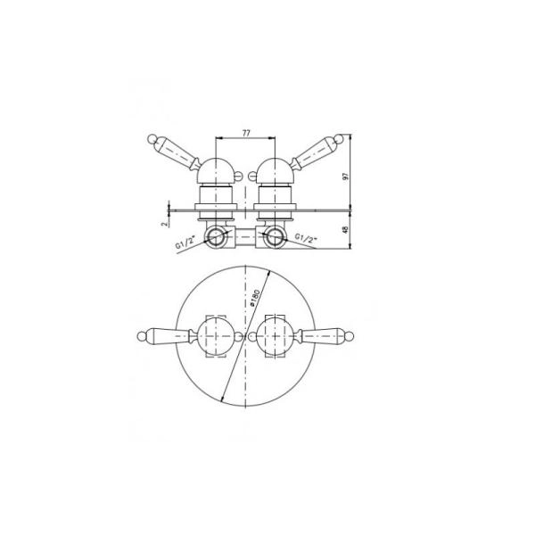 Смеситель Rav Slezak LABE L086K для душа, цвет Хром на 2 ист.