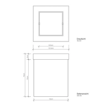 Decor Walther DW 1130 Корзина для бумаги 12x12x15см, с крышкой, напольная, цвет: белый матовый