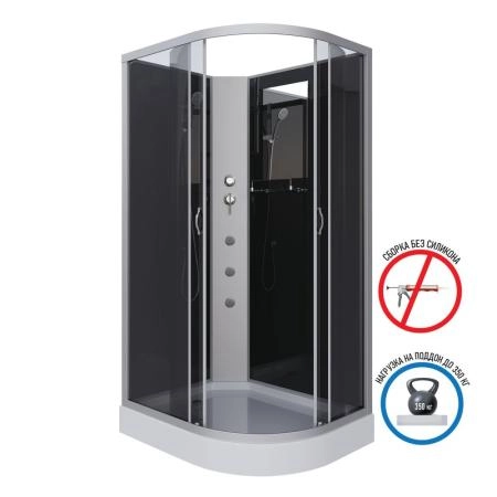 Душевая кабина Niagara NG-3512-14LBKG 1200х800х2000 низкий поддон 13см стекло тонированное