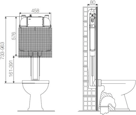 Смывной бачок OLI Oli 74 пневматика