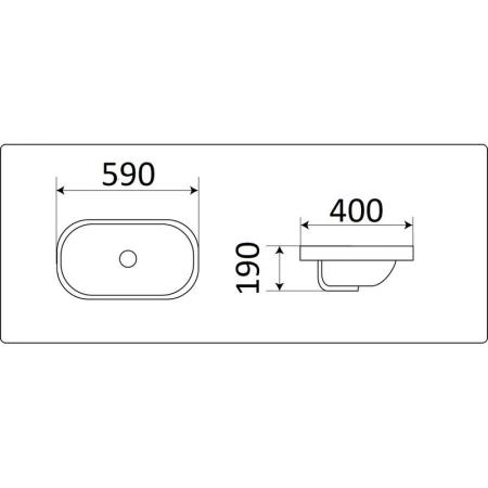 Раковина CeramaLux N 5006B 58 см встраиваемая