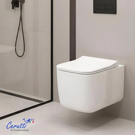 Унитаз подвесной CeruttiSPA ТАЦИТО (TACITO) Aria Tornado CT12033 безободковый (525х360х320)