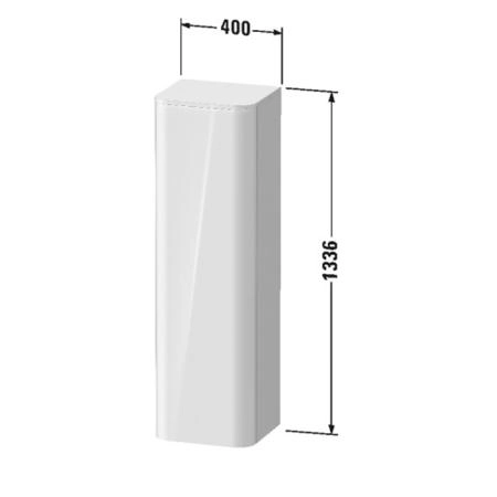 Duravit Happy D.2 Plus Пенал подвесной 133.6x40x36см 1 дверь, 3 стекл. полки, SX, цвет: белый глянцевый