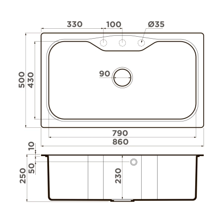 Кухонная мойка Omoikiri Maru 86-GR Tetogranit/leningrad grey 4993574