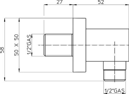 Шланговое подсоединение Bossini Quadra V00240.030, хром