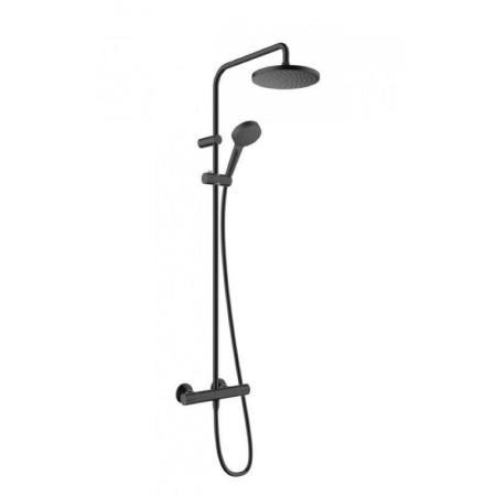 Hansgrohe 26089670 Vernis Blend Душевая система для ванны, с термостатом ?200/100 мм, 1/ 2 режима, Ecosmart, матовый черный