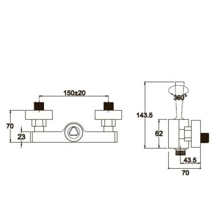 Смеситель для ванны KAISER Vista (65077) хром