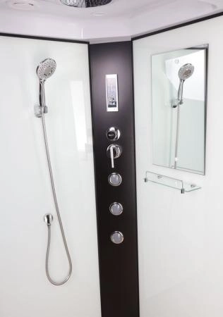 Душевая кабина Niagara NG-6701-14F 900х900х2150 средний поддон 26см стекло прозрачное черные профиля