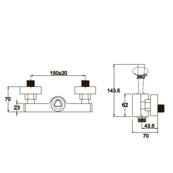 Смеситель для ванны KAISER Vista (65077) хром