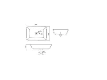 Раковина SSWW CL3155 на столешницу 39 см
