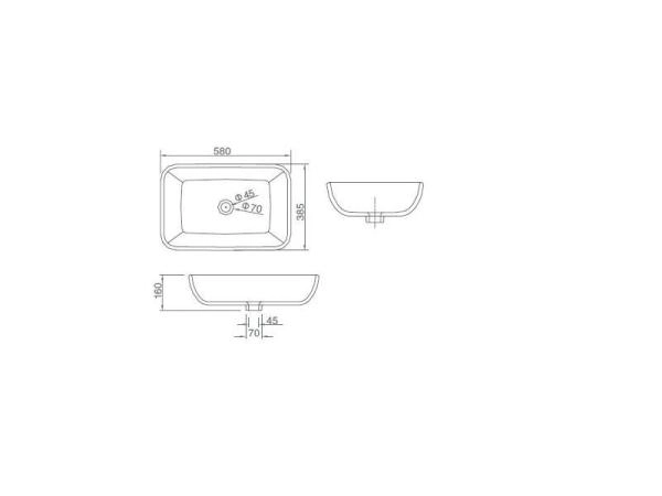 Раковина SSWW CL3155 на столешницу 39 см