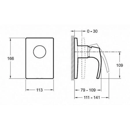 Смеситель Jacob Delafon SYMBOL E98712-CP для душа хром