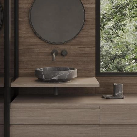 Dea Design Marble Bologna Раковина 45х45х12.4см., накладная, без отв., мрамор, цвет: Grey Carnic