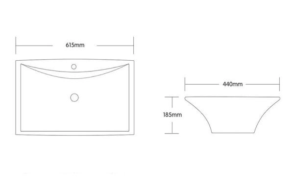Раковина Cerutti SPA CR7096 накладная, белая, асимметричная 615х440х185