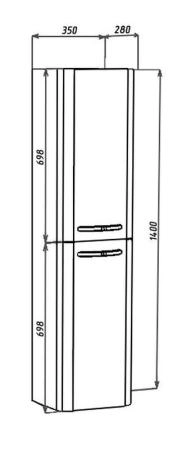 Пенал-35 Bellezza Олимпия L подвесной без б/к белый