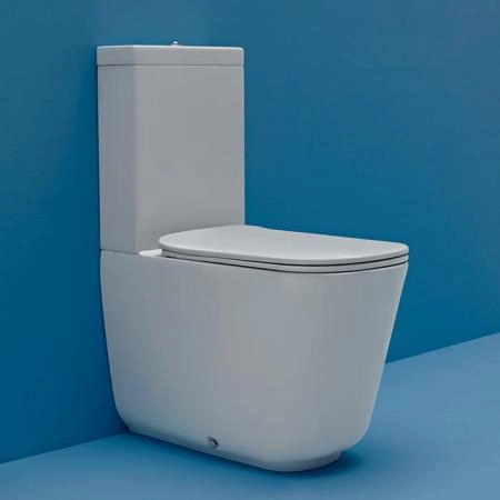 Kerasan Tribeca Унитаз моноблок 69х34.5см., c креплением WB5N, с сиденьем на выбор, микролифт, цвет: белый/хром