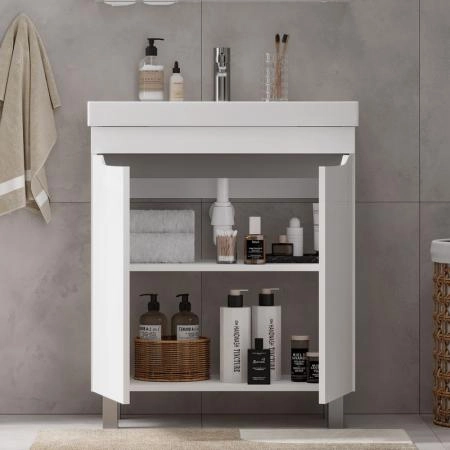 Тумба для ванной Volna Lake 70.2D бетон напольная раковина отдельно