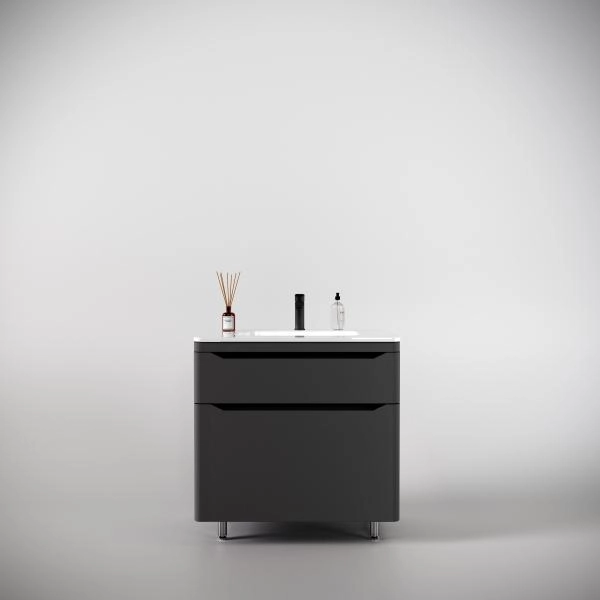 Тумба напольная Style Line Марелла 80 (2 ящ.) Люкс антискрейтч серый, PLUS