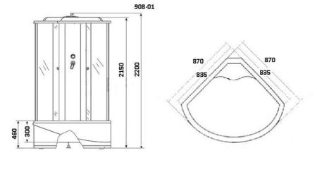 Душевая кабина Niagara Ultra NG-908-01 (900х900х2200) высокий поддон(46см) стекло ТОНИРОВАННОЕ